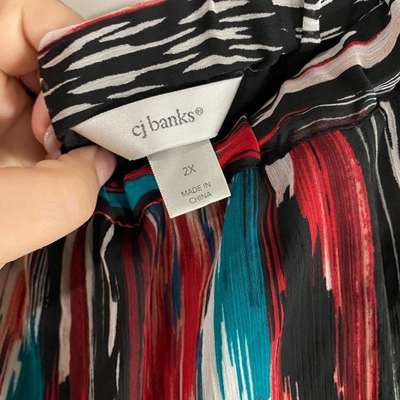 Cj Banks - Stripped Red and Teal Skirt - Picture 8 of 9